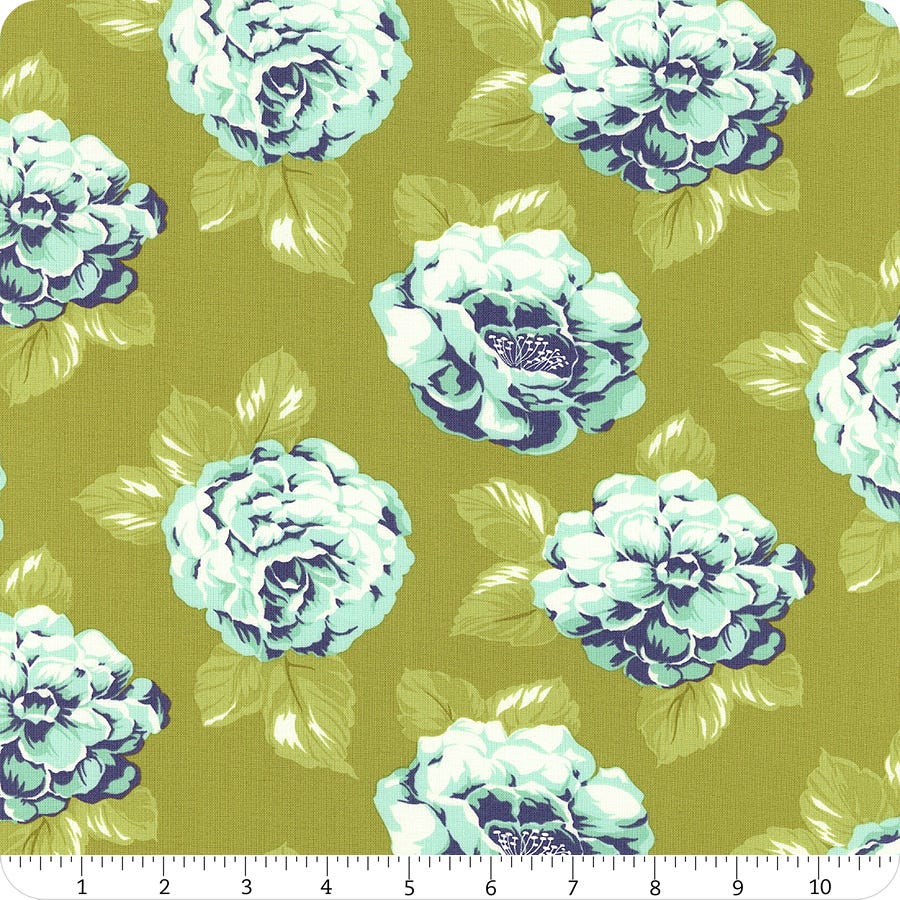 By The Continuous HALF YARD Early Bird by Bonnie /& Camille for Moda Fabrics Pattern #55190-17 Large Pink Blooms on Cream RARE